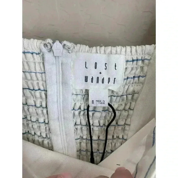 Lost‎ + Wonder Gabriela Jumpsuit White/Blue Size Medium - Picture 15 of 16